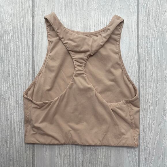 Skims Womens Nude Tan Fits Everybody High Neckline Racerback Sports Bra Size XXS - Picture 3 of 4